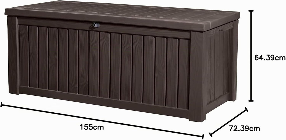 Keter Rockwood Kissenbox, Braun, 570L