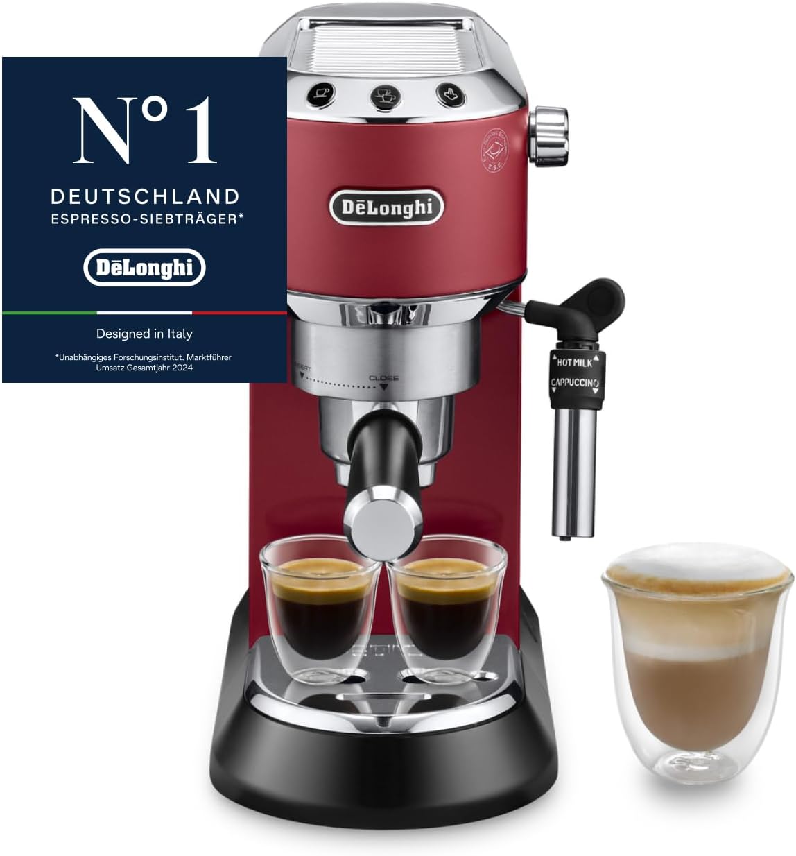 De'Longhi Dedica Style - Espressomaschine mit Manuellem Milchaufschäumer