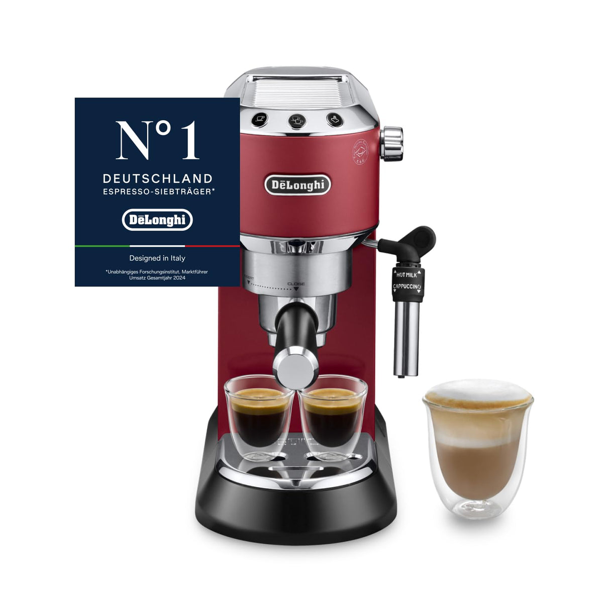 De'Longhi Dedica Duo - Manuelle Espressomaschine mit Cold Brew Metall