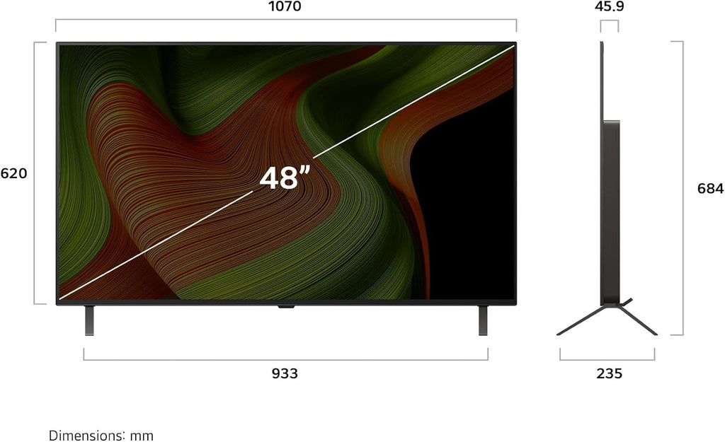 LG OLED48B59LA TV 48 Zoll (121 cm) 4K OLED AI TV (α8 Gen2 4K AI Prozessor, webOS 25, 120Hz) [Modelljahr 2025]