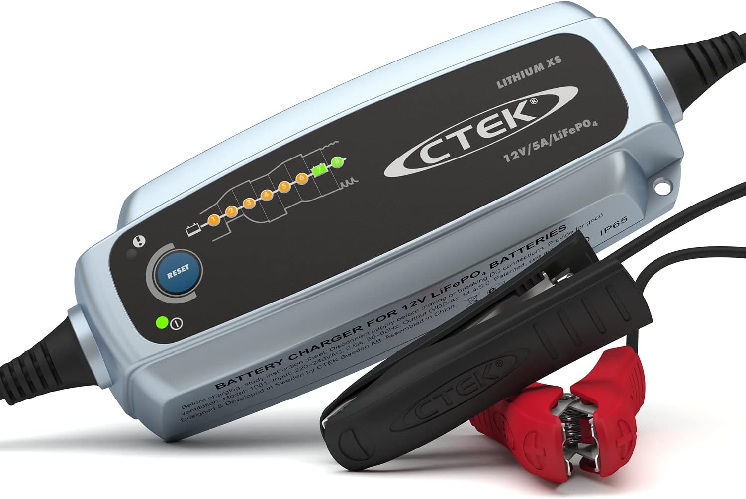 CTEK Lithium XS, Batterieladegerät 12V, Ladegerät LiFePO4, Lithium Ionen Ladegerät Auto, Intelligentes Ladegerät Autobatterie, Erhaltungsladegerät, Batteriepfleger Mit UVP Und Connect and Forget