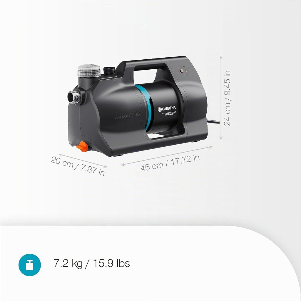 Gardena Haus- & Gartenautomat 4600 Silent Pumpen: Automatisierte Bewässerung und Hauswasserversorgung, 25% weniger Stromverbrauch*, Silent Technologie (09070-20)