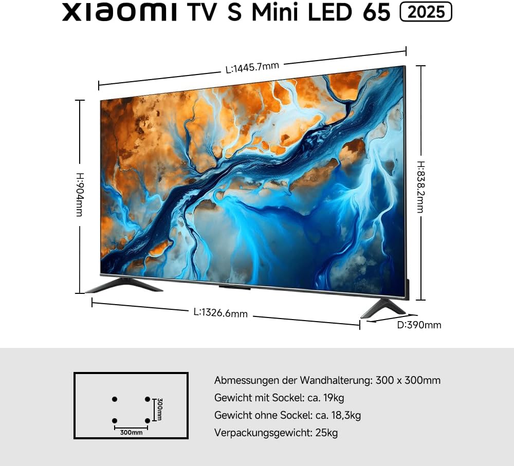 XIAOMI TV S Mini LED 65 Zoll (165 cm), 4K UHD Smart TV, HDR10+, Google TV