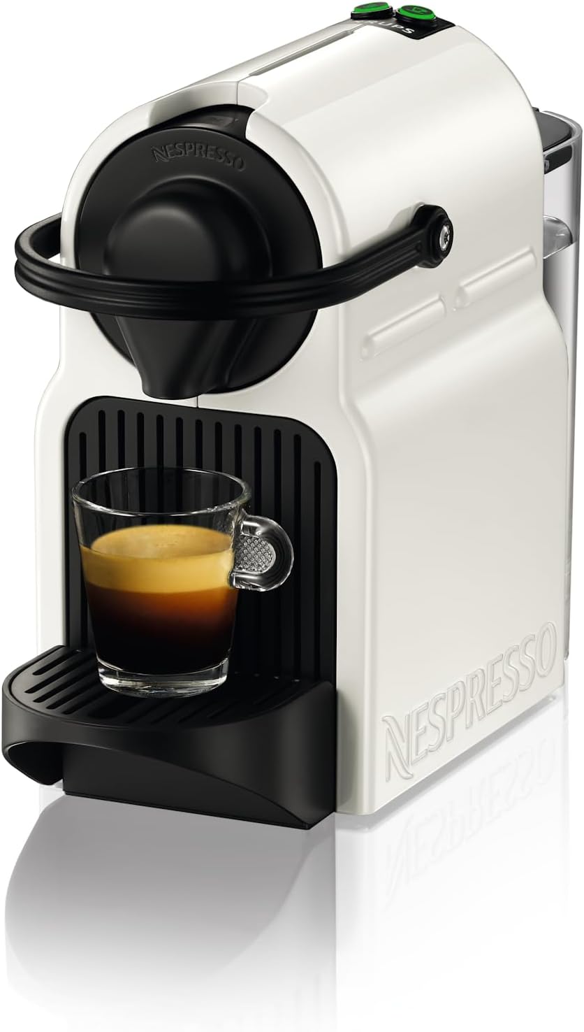 Nespresso Krups Inissia XN1001 Kapselmaschine|kurze Aufheizzeit |kompaktes Format|Kaffeemenge einstellbar|Direktwahltaste |automatischer Kapselauswurf|19 Bar,1260 W|0.7 L|34.2 x 19.1 x 32.7 cm,Weiß