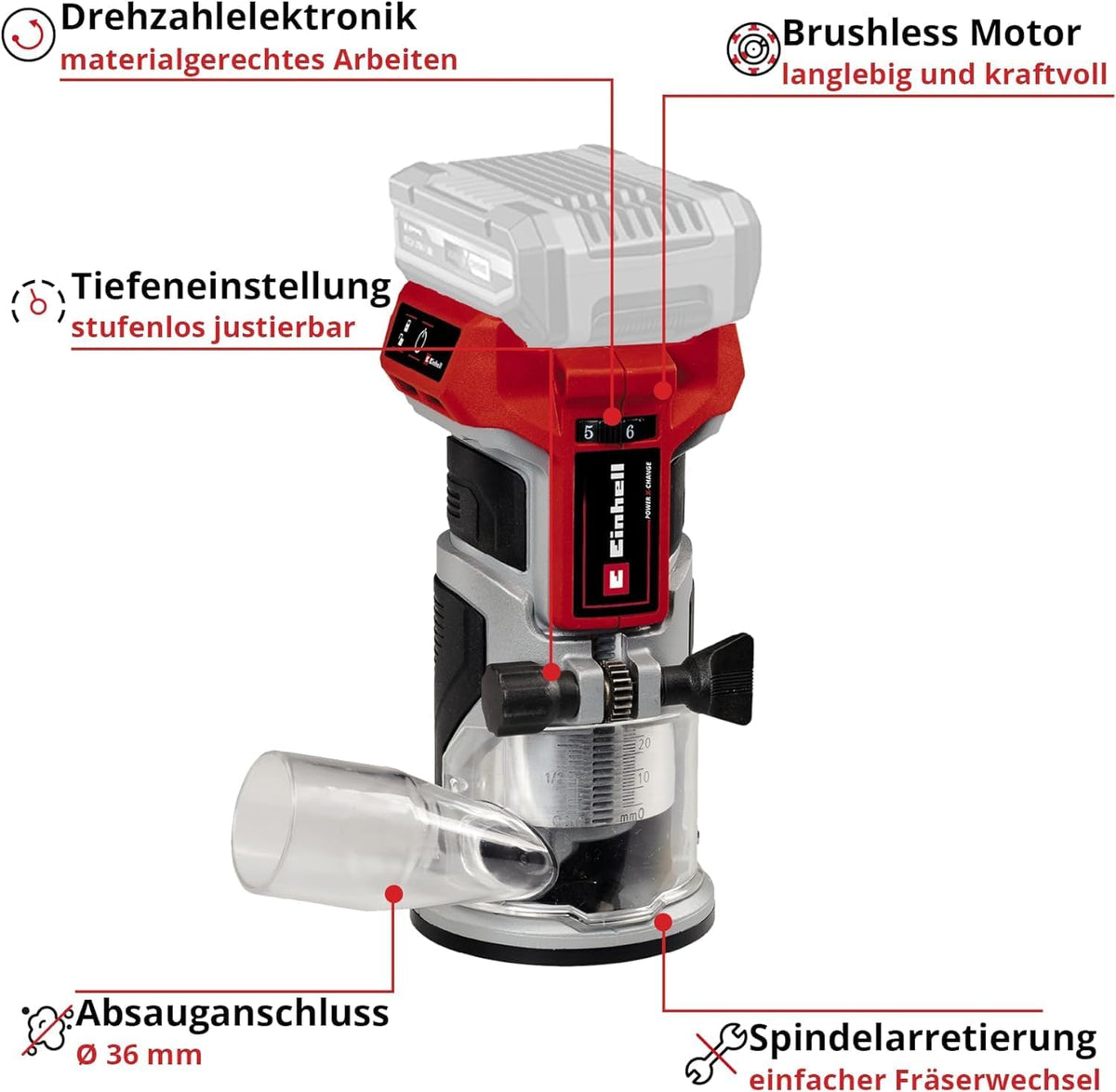 Einhell Professional Akku-Kantenfräse TP-ET 18 Li BL-Solo