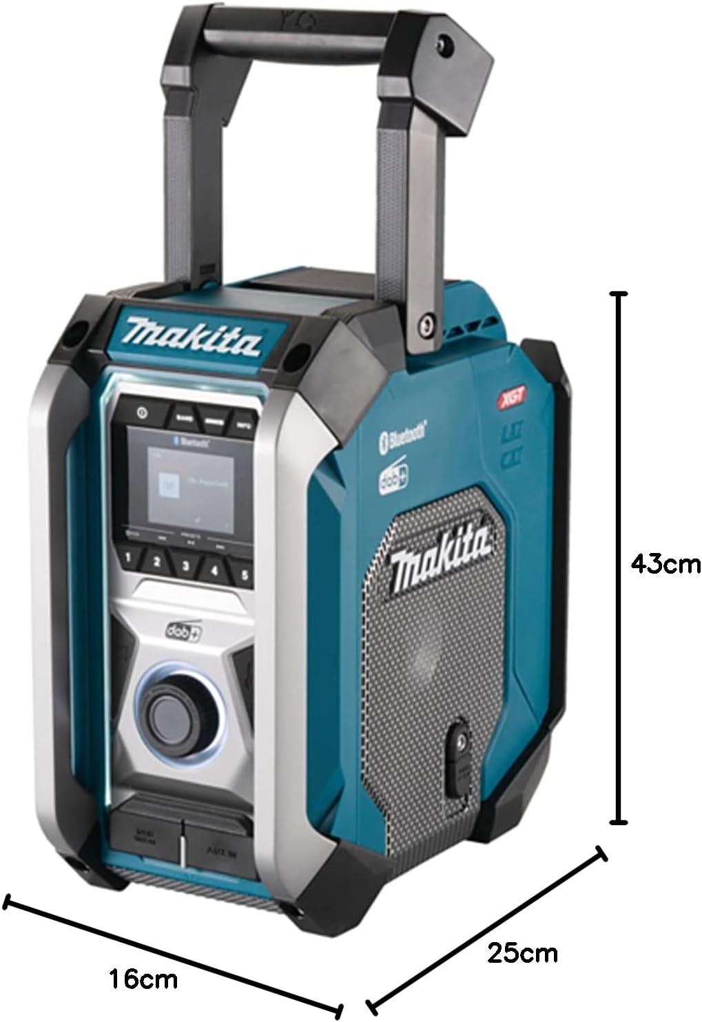 Makita MR007GZ Baustellenradio 18 V, 40 V Max., DAB, DAB+, FM, Bluetooth, Petrol, ohne Akku, ohne Ladegerät