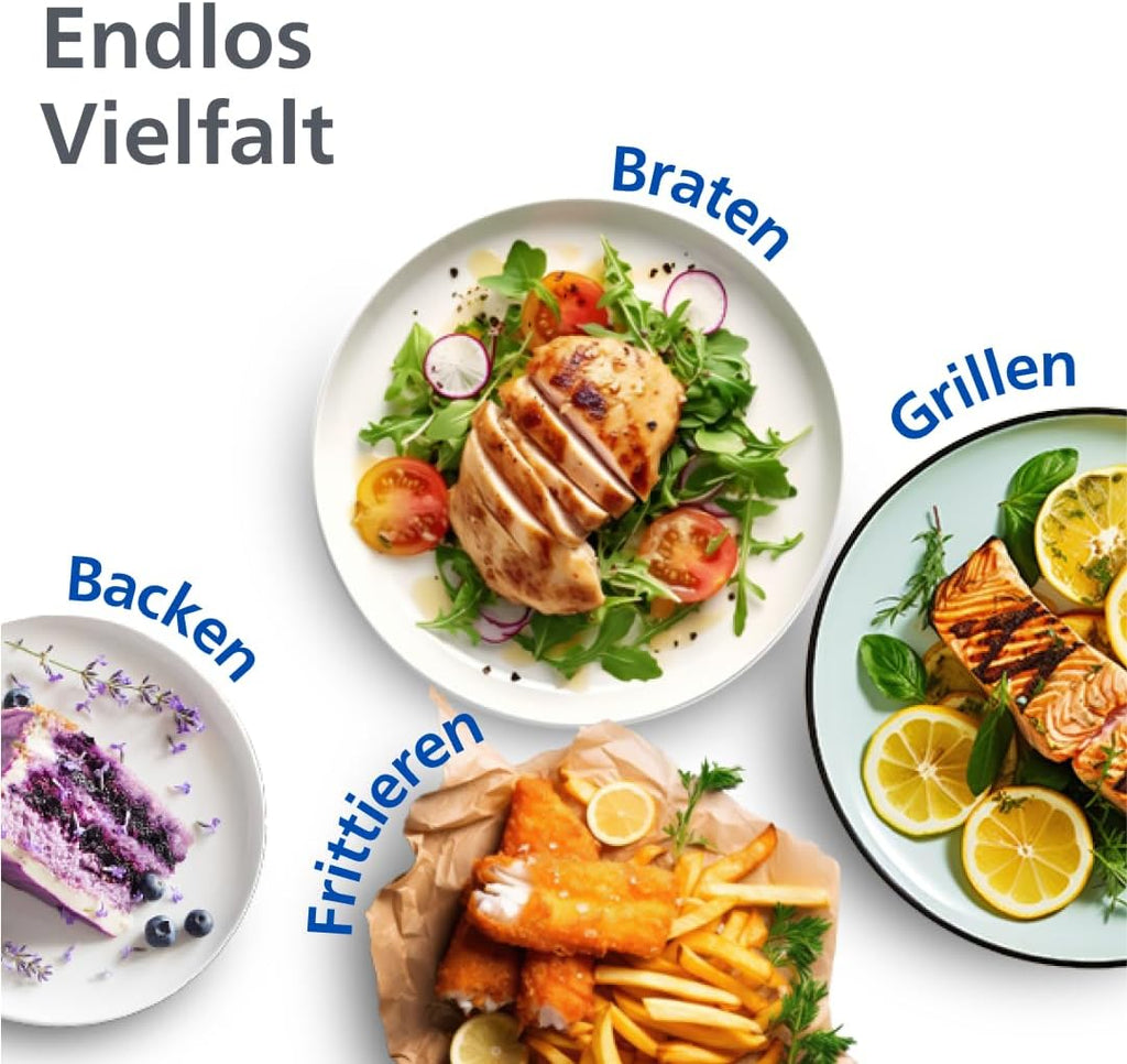 Philips Airfryer Dual Basket 3000 Series Hot Air Fryer, Black, 9 L | 2 baskets, RapidAir Plus technology, touch screen, 12 cooking functions, HomeID app (NA350/00)