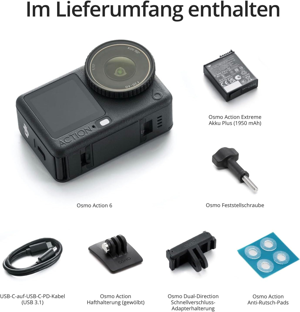 DJI Osmo Action 6 Standard-Combo, 8K-Action-Cam für den täglichen Einsatz