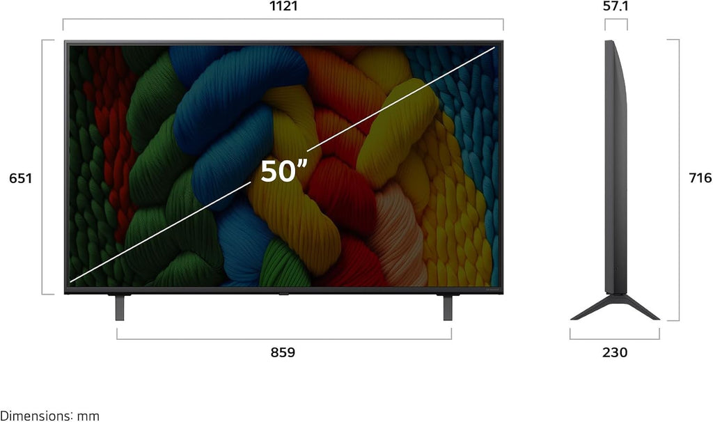 LG 50NANO80A6B TV 50 Zoll (127 cm) 4K NanoCell AI TV (α7 Gen8 4K AI Prozessor, webOS 25, 60Hz) [Modelljahr 2025]