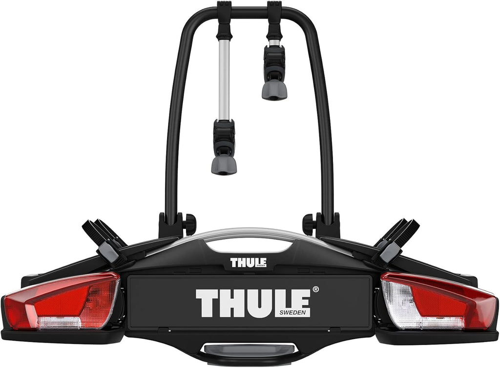 Thule VeloCompact Fahrradträger, Fahrradträger Anhängerkupplung Black/Aluminum, 2 Bikes