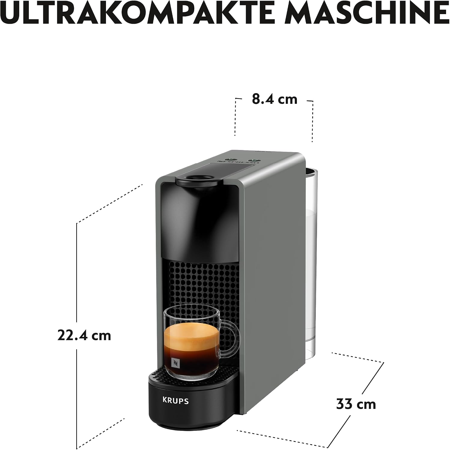 Nespresso KRUPS Essenza Mini Grau Original Kapselmaschine XN110B
