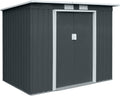 HATTORO P100 Gartenhaus mit Pultdach, Geräteschuppen 213x130x173cm, Gerätehaus mit 2 Schiebetüren, Belüftungsgitter & Metall-Rahmen, Modernes Grau/Anthrazit, Verzinkter Stahl