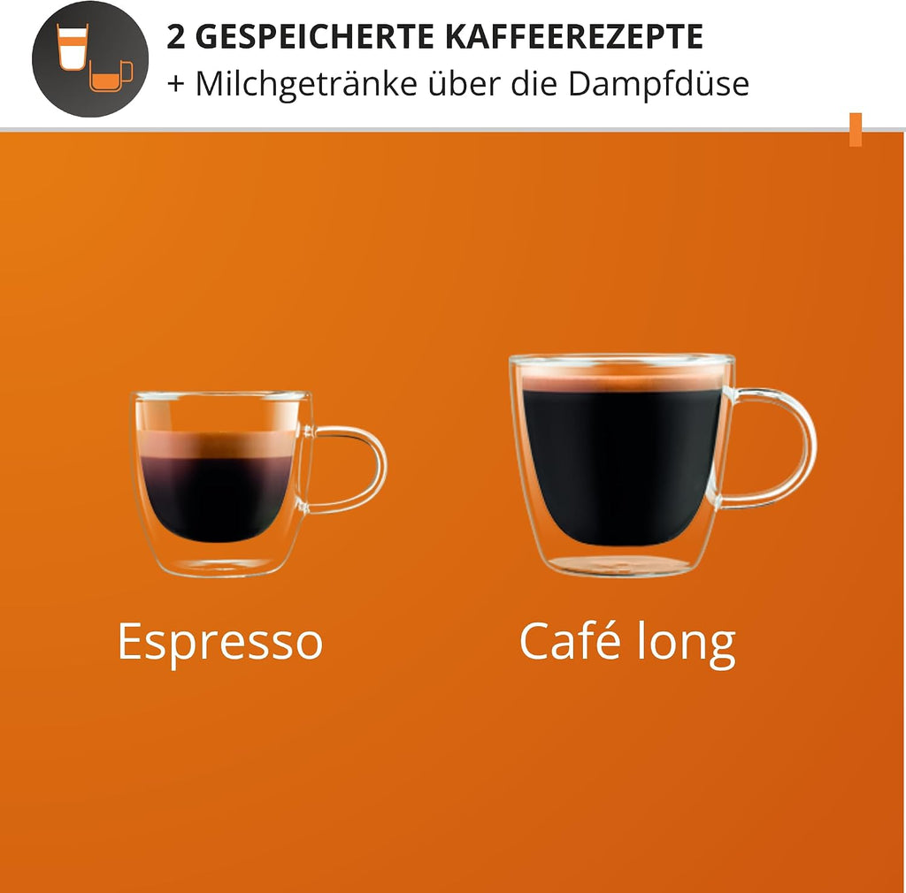 KRUPS Arabica Picto Kaffeevollautomat, kompaktes Design, einfache Bedienung, intuitiv einstellbarer Drehregler, Milchschaumdüse, 2-Tassen-Funktion, Kaffeemaschine, Weiß, EA810570