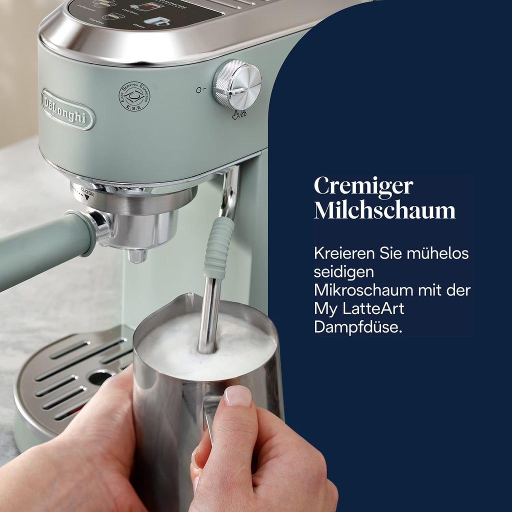 De'Longhi Dedica Duo - Manuelle Espressomaschine mit Cold Brew Grün