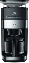 Krups KM8328 Grind Aroma Kaffeemaschine mit Mahlwerk | 24-Stunden-Timer | 180 g Bohnenbehälter | 1,25 L Fassungsvermögen für bis zu 15 Tassen Kaffee | Auto-Off-Funktion | 3 Mahlgrade | Schwarz