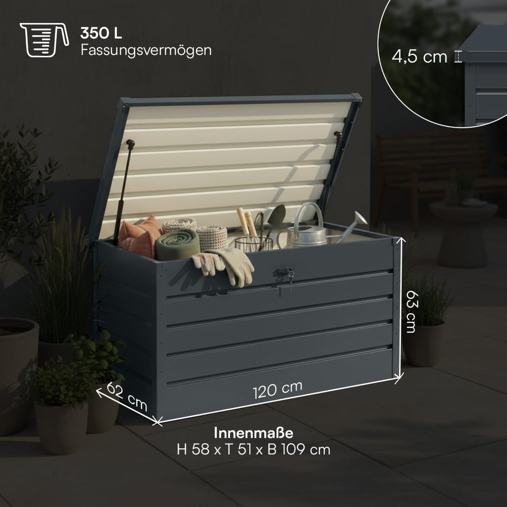 STEELSØN Dorado Gartenbox 350 Liter, Anthrazit, wasserdicht, abschließbar