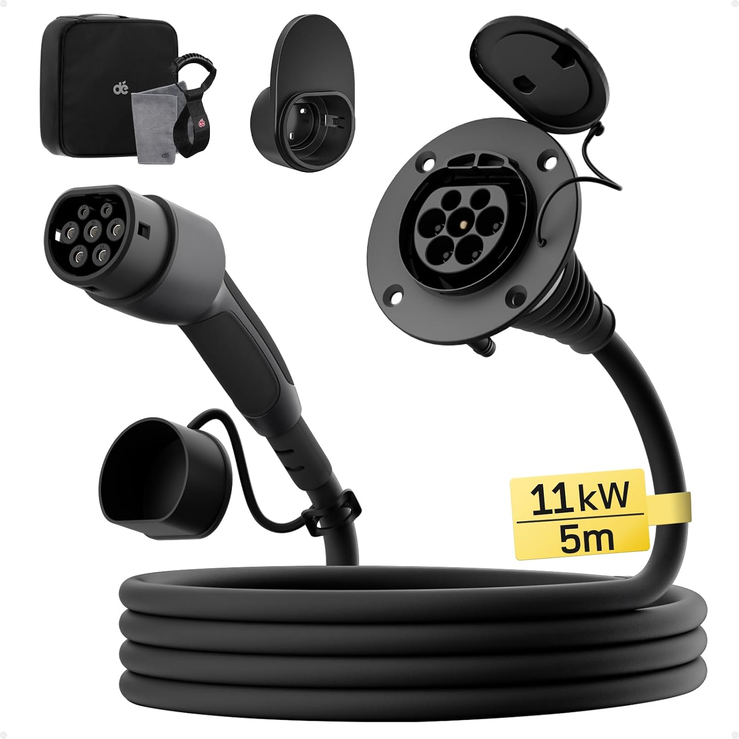 dé Typ 2 Verlängerungskabel für Wallbox[5m, 11kW, 16A] 3-phasig Ladekabel