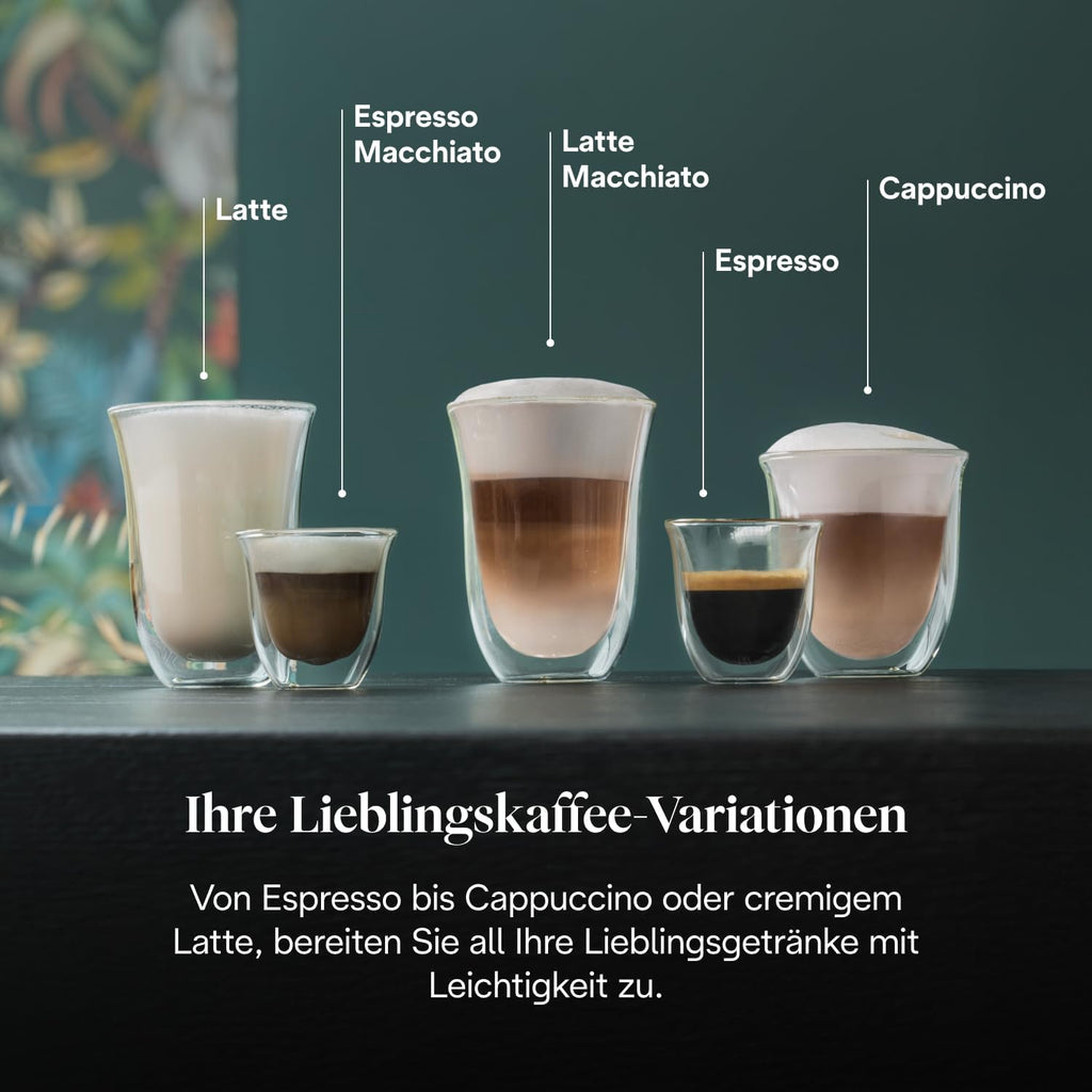 De'Longhi Dedica Style EC 685.BK Espresso Filter Holder Espresso Machine with Professional Milk Foam Nozzle 15 cm Wide 1 Litre Water Tank Full Metal Casing E.S.E Pads Black