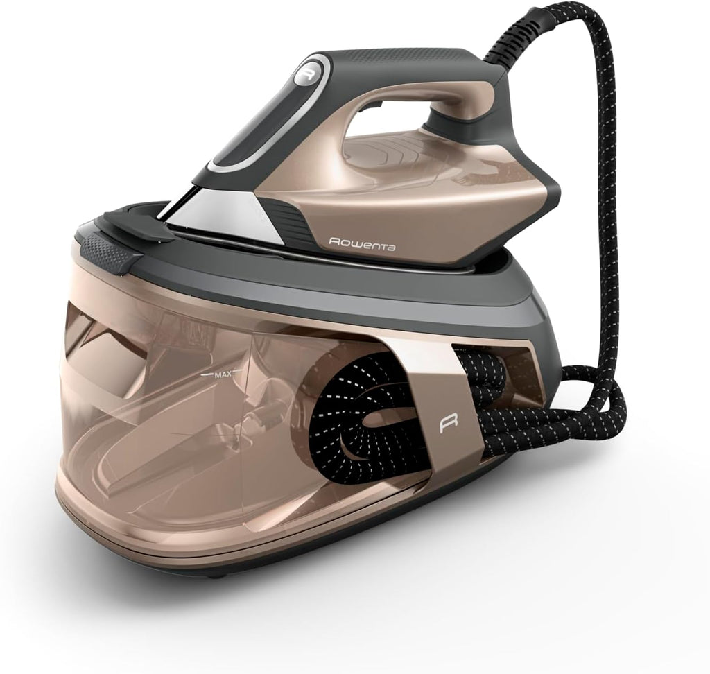 Rowenta Force Pro 500 Dampfbügelstation, 2800 W, 130 g/min variable Dampfmenge, Dampfstoß von 550 g/min, spart Energie, Quicksteam-Technologie, Braun/Schwarz, VR9033F0
