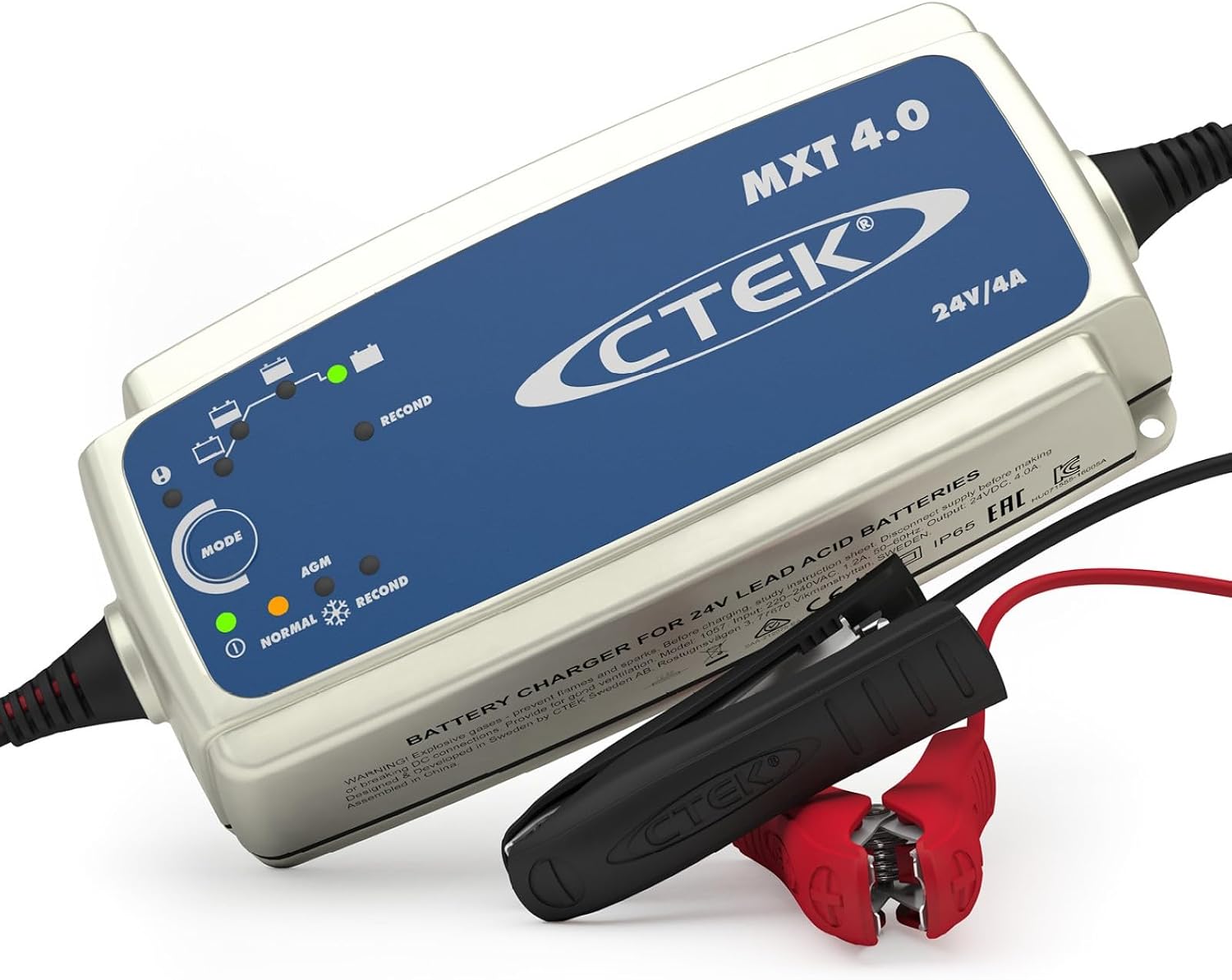 CTEK MXT 4.0 Batterieladegerät 24V, 8-Stufiges Ladegerät Für Kleinere 24V-Batterien In Nutzfahrzeugen, Rollstühlen, Pistenmaschinen Und Industriereinigern, Rekonditionierung Und AGM-Modus