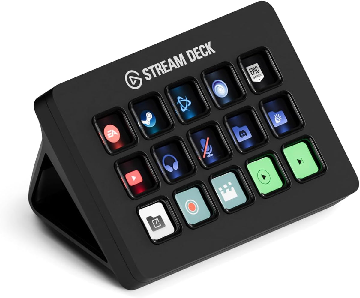 Elgato Stream Deck MK.2 - Studio Controller, 15 Macro Keys, Triggering Action in Apps and Software such as OBS, Twitch, YouTube and More, for Mac and PC | For actions in OBS, Twitch, YouTube and more, visual feedback, hundreds of plugins, Mac and PC