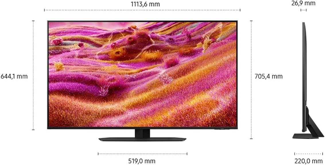 Samsung Neo QLED 4K QN90F 50 Zoll (125 cm) Mini LED Fernseher, Antireflexion, NQ4 AI Gen3 Prozessor, Neo Quantum HDR, 4K Upscaling Pro, Dolby Atmos, Knox Security, Samsung Vision AI Smart TV