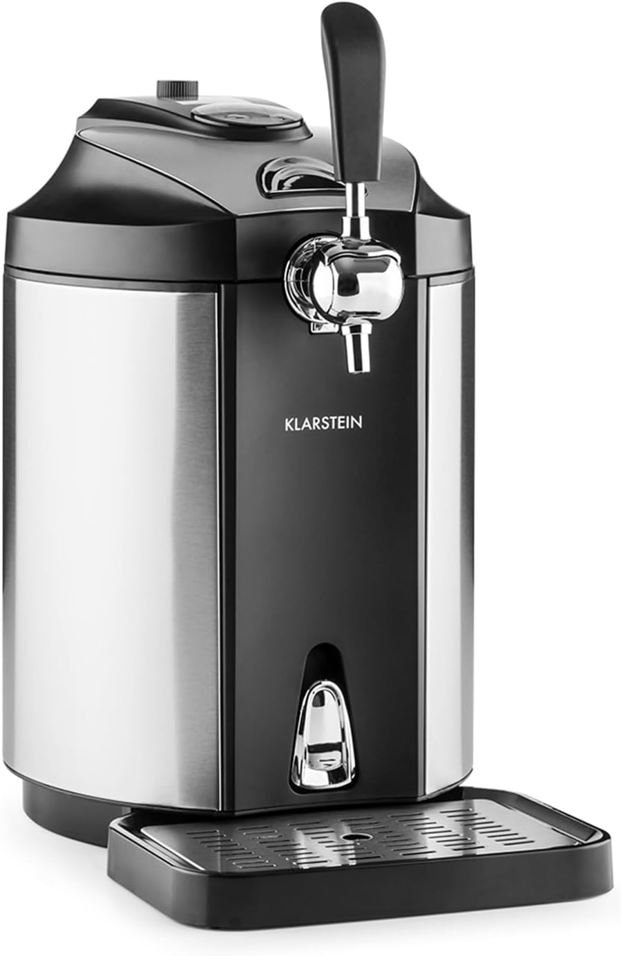 Klarstein Skal – Universal Beer Dispenser with Integrated Beer Cooler, Cooling to 2-12 °C, Beer Dispenser 5 Litres with Cooling. Thermoelectric Cooling System, 38 dB, Grey Silver