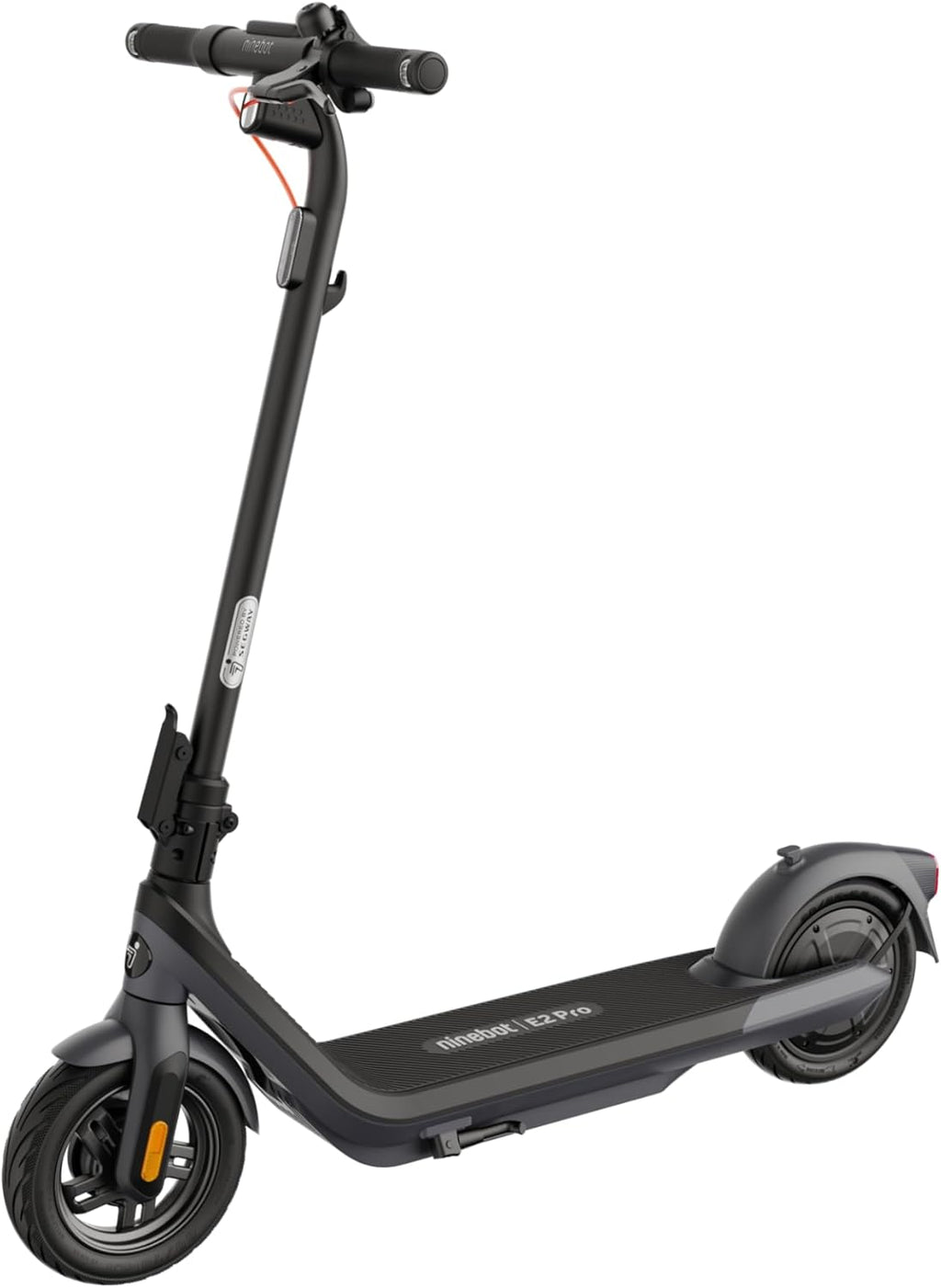 Segway-Ninebot E2 Pro D E-Scooter, 20 km/h, bis zu 35 km Reichweite, 275 Wh Akku, 10 Zoll schlauchlose Luftreifen, TCS, Dual-Bremssystem, LED-Display, faltbar, Schwarz
