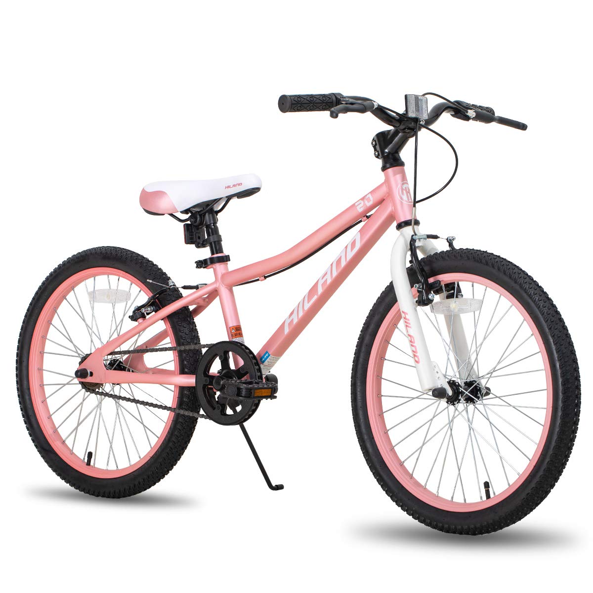 HILAND Climber Kinderfahrrad 20 Zoll, Mountainbike für Kinder 5–10 Jahre, Fahrrad für Jungen und Mädchen mit V-Bremse und Step-Through-Stahlrahmen