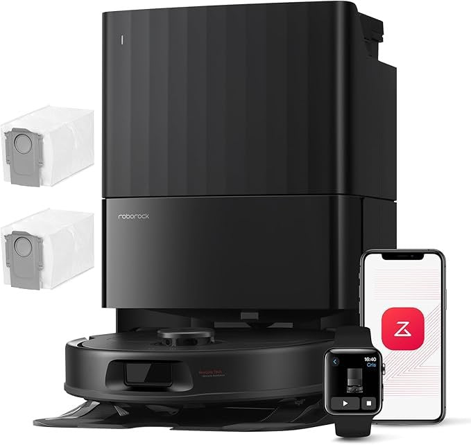Roborock Qrevo Series Saug- und Wischroboter, 8.000 Pa Saugleistung, LiDAR-Navigation, All-in-One-Dockingstation, Anti-Verhedderungsbürste, Schwarz
