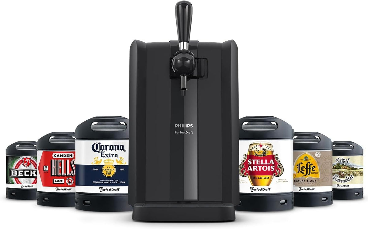 Philips PerfectDraft Black Beer Dispenser for up to 30 Days | Freshly cooled at 3 °C, for the home bar, 6 L, LED indicators (HD3760/90)