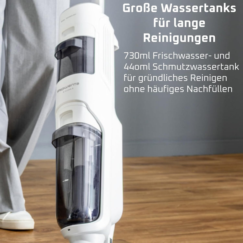 Rowenta X-Clean 5, 2-in-1 Nass- und Trockensauger, 3 Modi, präzise Reinigung, automatischer Erkennungsmodus, LED-Beleuchtung, selbstreinigend, Heißtrocknung, 50 Min. Laufzeit, Schneeweiß, GZ5557EE