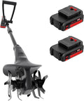 MZK 20 V Cordless Ground Tiller, 19 cm Working Width, 360 rpm, Cordless Garden Tiller with 24 Steel Tines for Lawn, Garden & Tillage