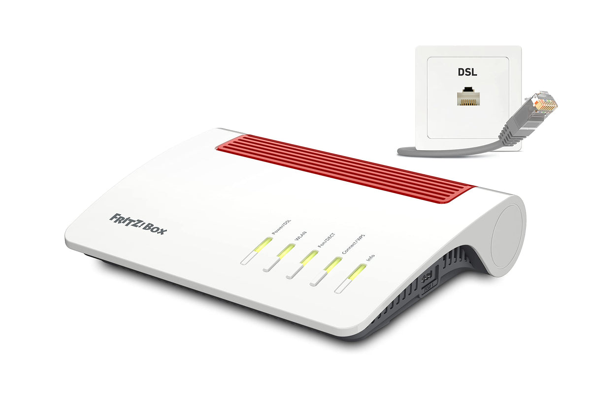 FRITZ!Box 7590 AX Exclusive – Wi-Fi 6 DSL-Router mit Mesh, DECT & USB-Sticko