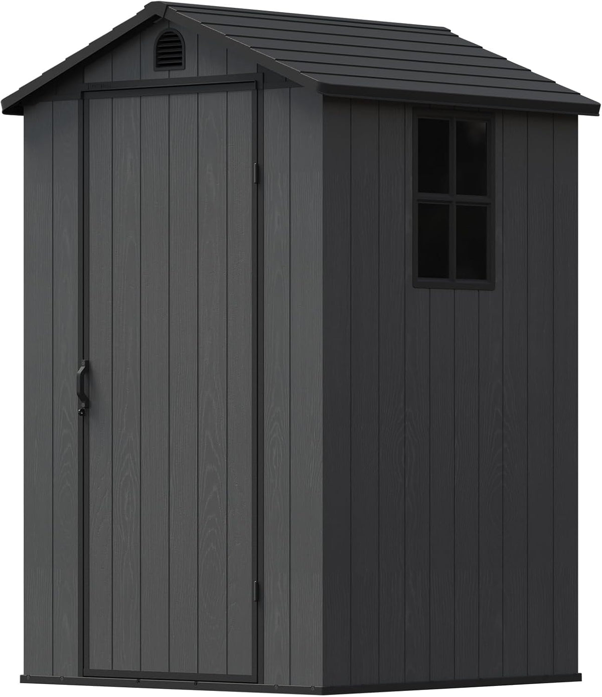 Devoko Gartenhaus Kunststoff 116x116x171cm Gerätehaus mit Boden, Dunkelgrau