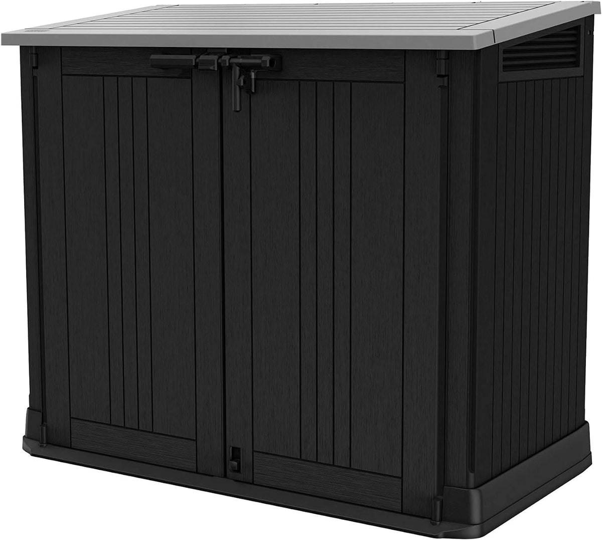 Keter Store It Out Nova Plastic Tool Shed, External Dimensions: 132 x 71.5 x 113.5 cm, 880 L Capacity, Dark Grey, Suitable for 2 x 120 L Wheelie Bins, Weatherproof, Lockable