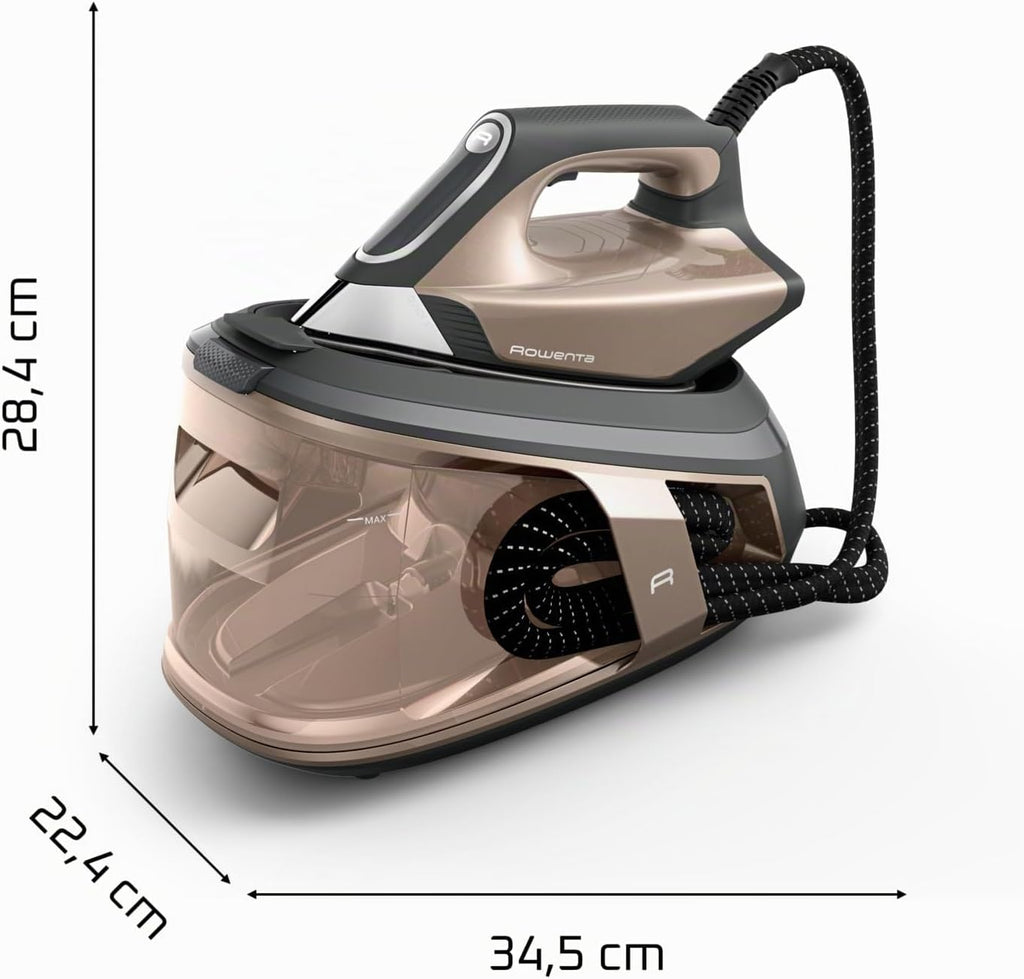 Rowenta Force Pro 500 Dampfbügelstation, 2800 W, 130 g/min variable Dampfmenge, Dampfstoß von 550 g/min, spart Energie, Quicksteam-Technologie, Braun/Schwarz, VR9033F0