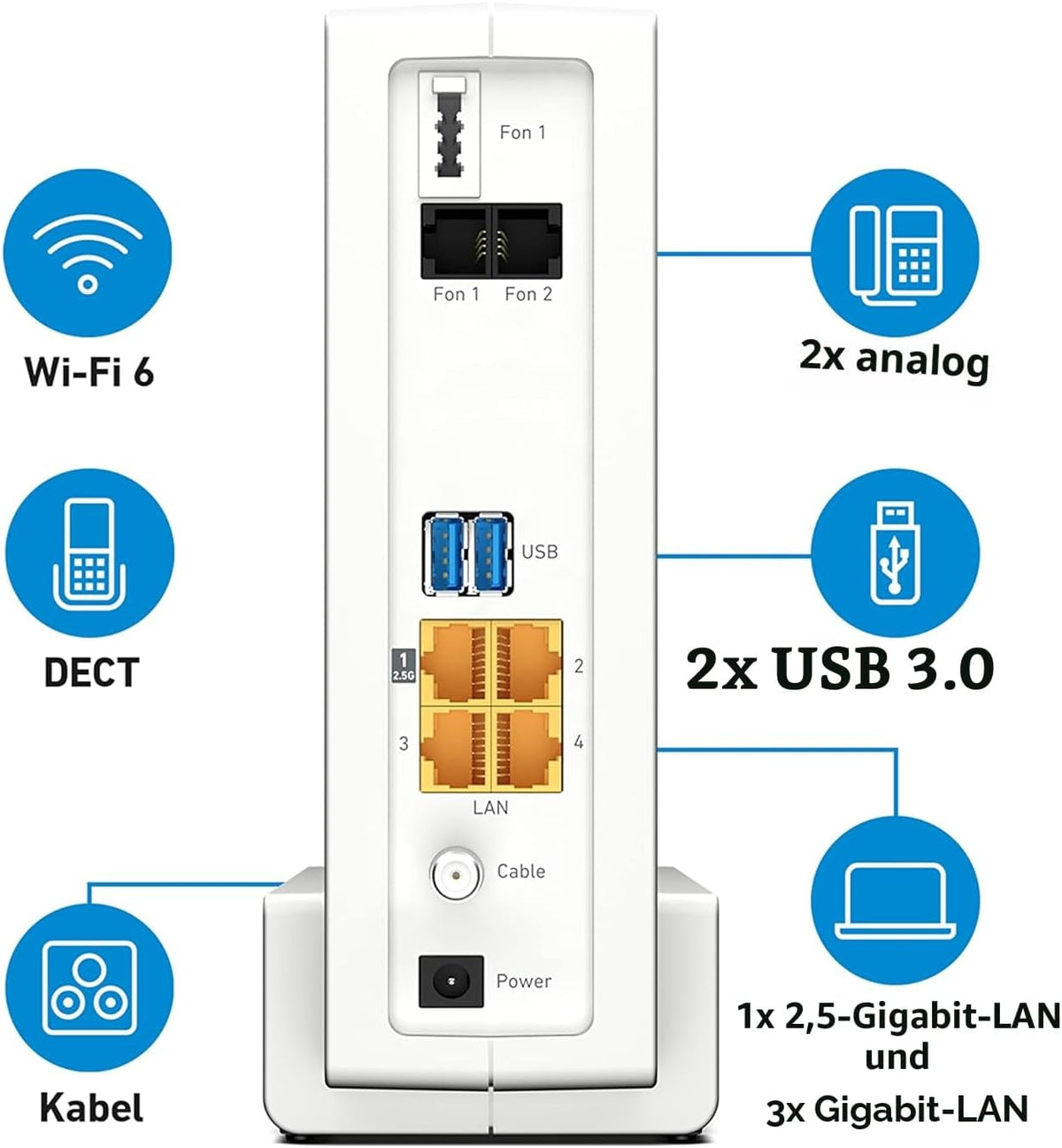 FRITZ!Box 6690 | Router für den Kabel-Anschlus | Wi-Fi 6 bis zu 6 GBit/s