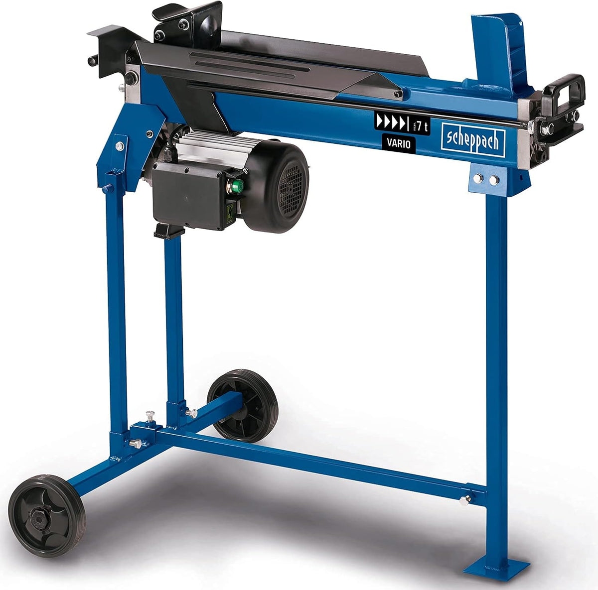 Scheppach liegend Holzspalter HL760LS Brennholzspalter Hydraulikspalter | elektrisch 230V | inkl. Untergestell | Spaltkraft 7 Tonnen | Spaltlänge 520mm | 2200W Leistung