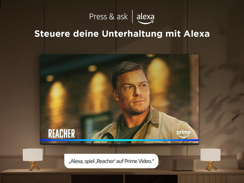 TCL 50T6C 50 Zoll QLED Fernseher, 4K UHD Fire TV, HDR10+, Dolby Vision & Atmos, Smart TV mit Sprachsteuerung mit Alexa, Google Cast & AirPlay 2
