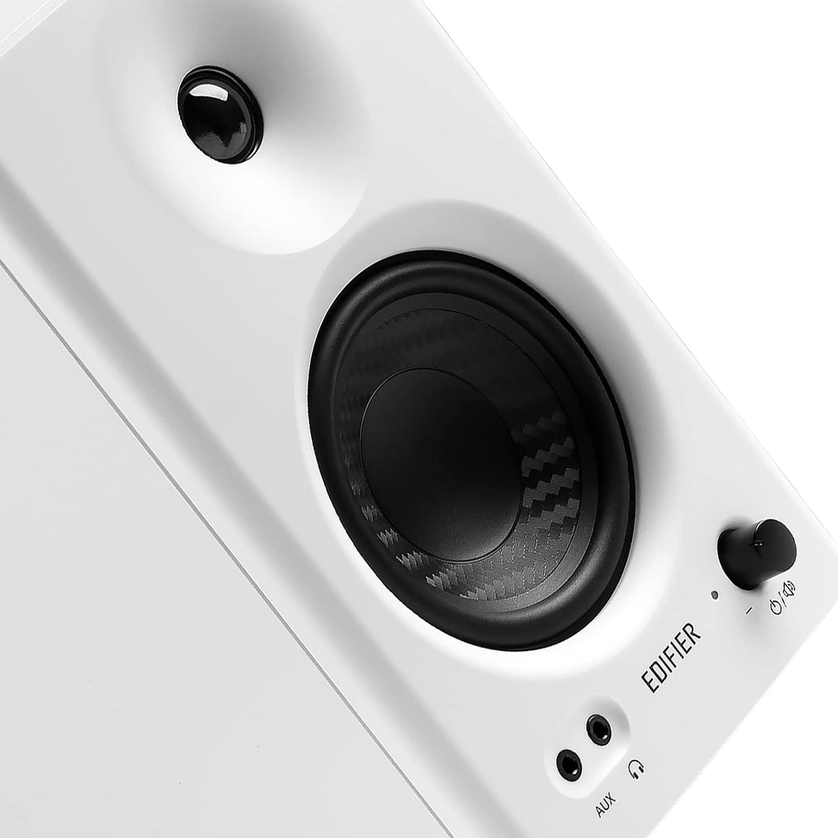 Edifier MR4 Compact 2.0 Studio Monitors (42 Watt) with Class-D Amplifier and Two Selectable Sound Modes, White