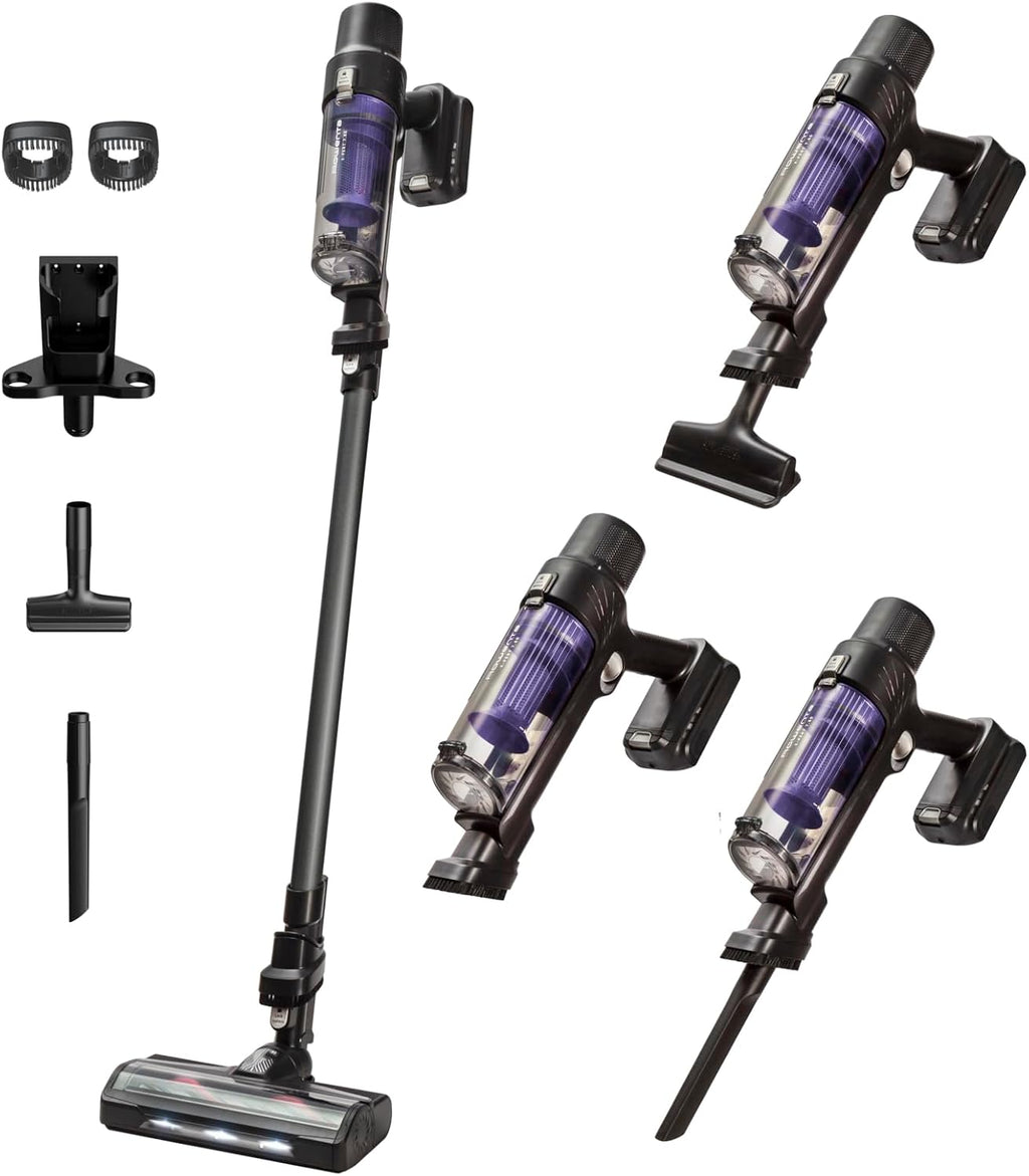 Rowenta X-PERT 7.60, Akkustaubsauger, 140 W Saugleistung, langlebiger Akku, Hochleistungs-LED-Bodendüse, Ultraleicht mit nur 1,2 kg im Handstaubsauger-Modus, Lila-Schwarz, RH6A33WO
