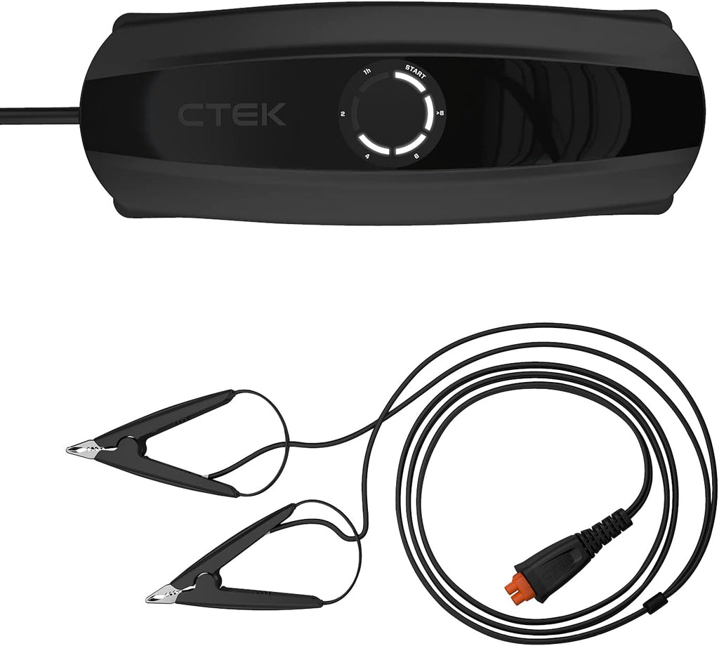 CTEK CS ONE, Batterieladegerät 12V, Intelligentes Ladegerät Motorrad, Ladegerät Auto, Erhaltungsladegerät Mit Adaptive Ladung, App, Rekonditionierungsmodus Und Polaritätsfreie Klemmen Schwarz