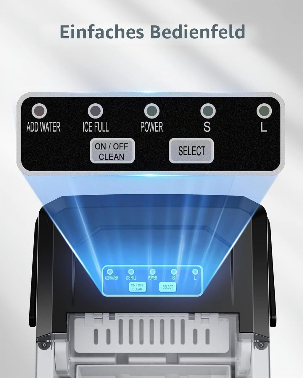 Silonn Ice Cube Machine with Handle Ice Cube Basket - Portable & Self-Cleaning, Mini Ice Maker 9 Ice Cubes / 6 Minutes 12 kg/day, Easy to Remove Ice Cubes and Use Anywhere
