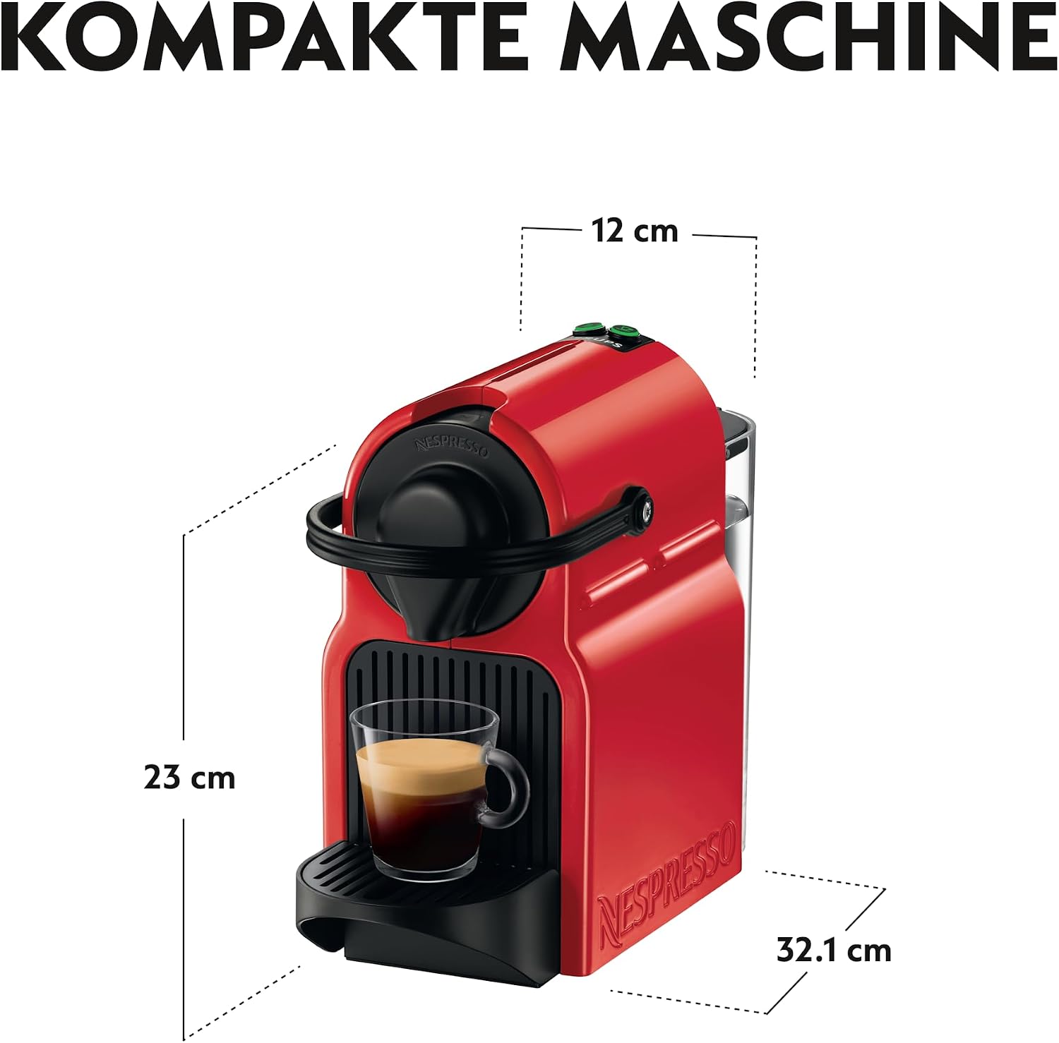 NESPRESSO KRUPS Inissia Rot Original Kapselmaschine XN1005