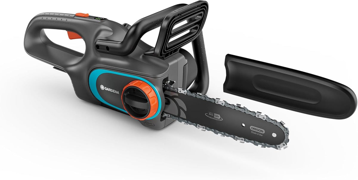Gardena Akku-Kettensäge PowerSaw 250/18V P4A solo: Oregon Kette, Ergonomisch, Geräuscharm, Kettenbremse, Kabellos (14790-55)
