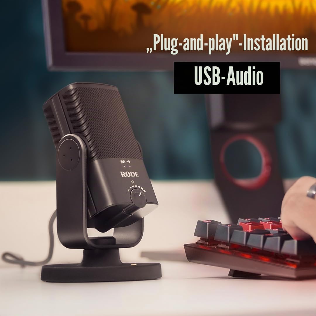 RØDE NT-USB Mini Versatile USB Studio Condenser Microphone for Podcasting, Streaming, Gaming, Music Production, Vocal and Instrument Recording (Black)