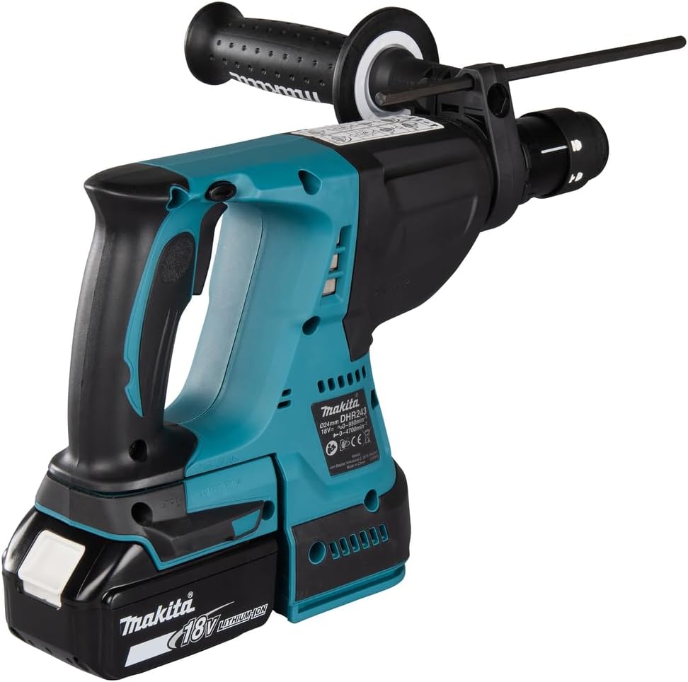 Makita Akku-Kombihammer für SDS-Plus, (18 V, 5,0 Ah im Makpac inklusive 2 Akkus und Ladegerät), DHR243RTJ