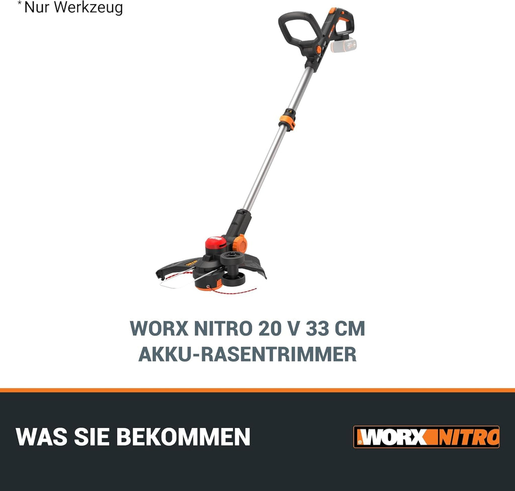 WORX WG173E.9 Akku Rasentrimmer 20V, ohne Akku & Ladegerät