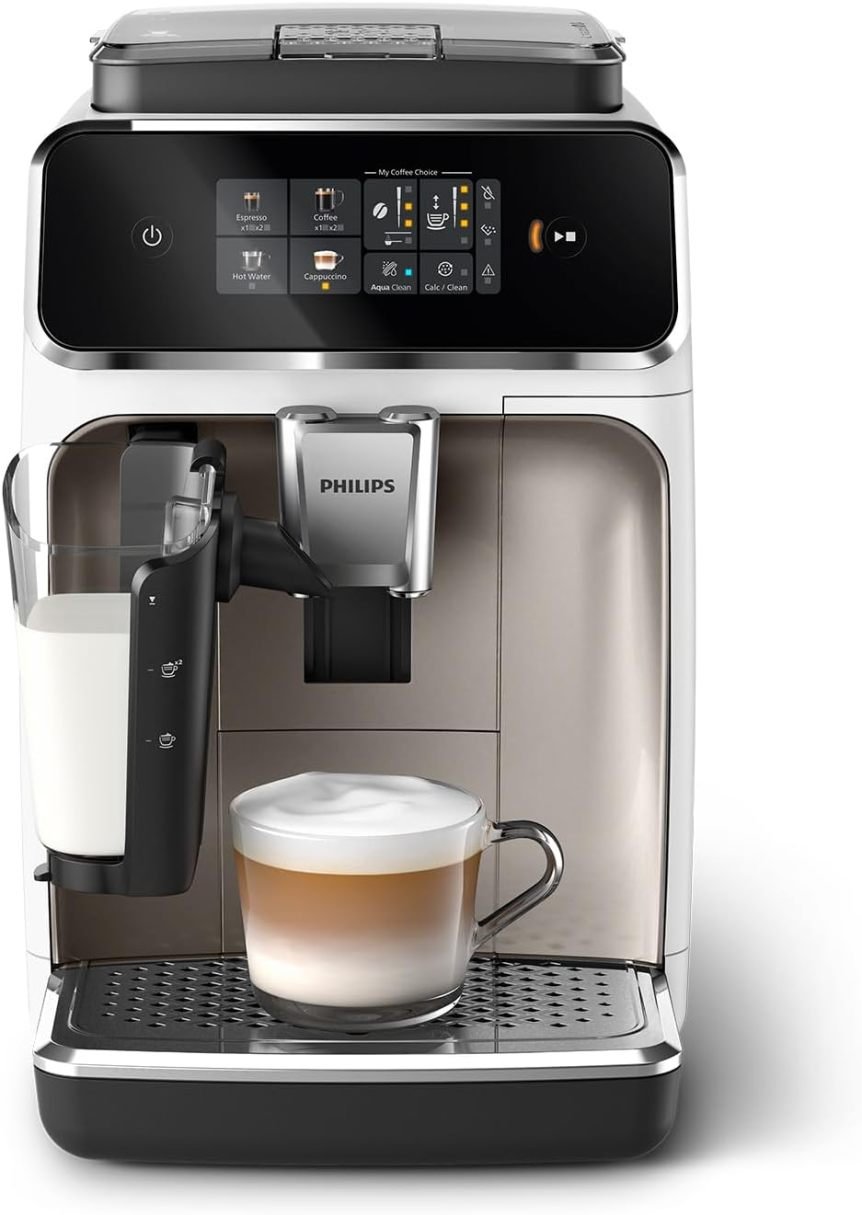 Philips 2300 Serie Vollautomatische Espressomaschine EP2333/40 – Weißes Chrom